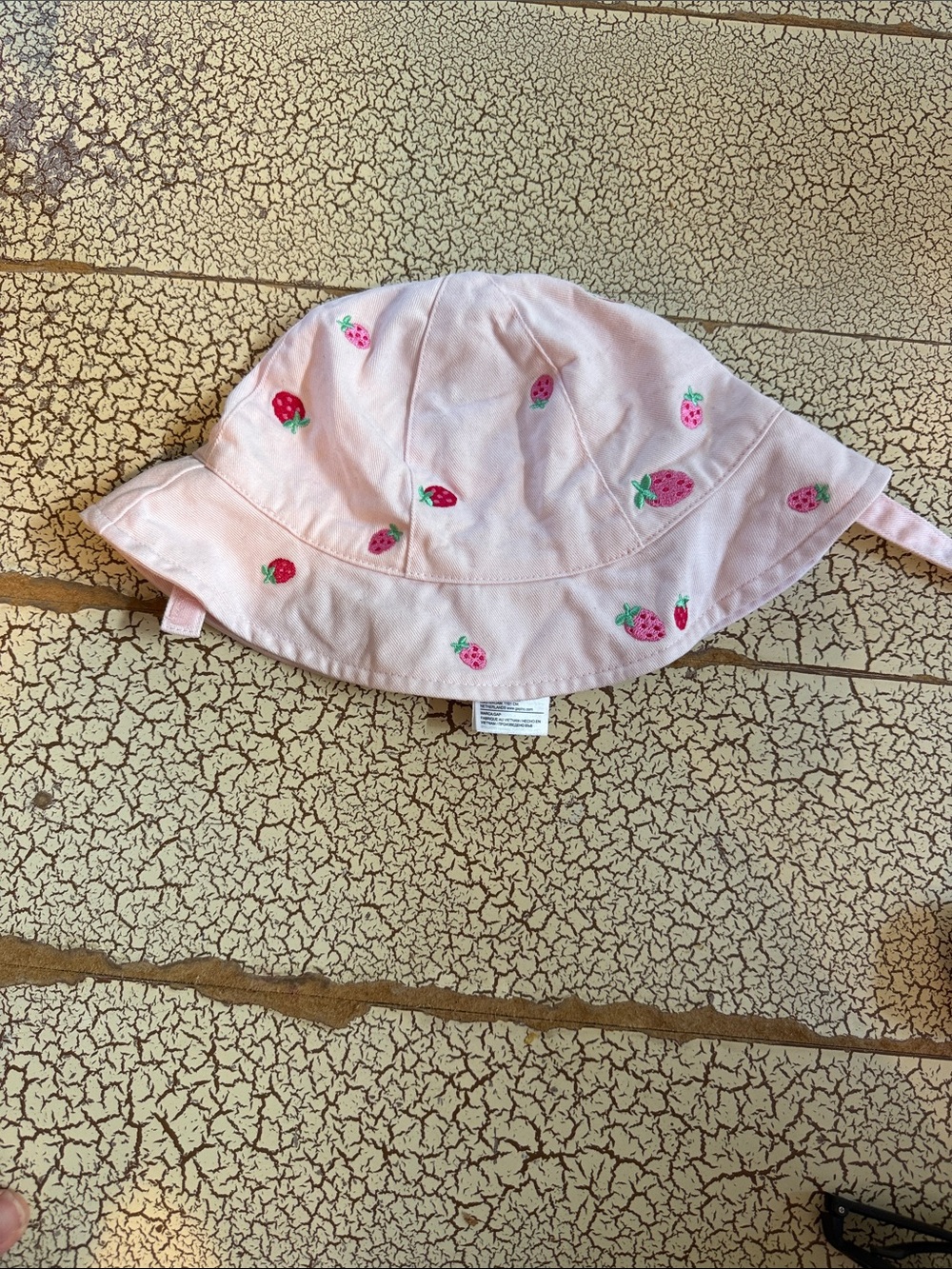 GAP Pink Strawberry Print Bucket Hat for toddler